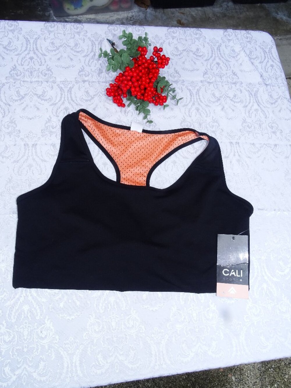 Cali Sports Bra Black 3X NWT